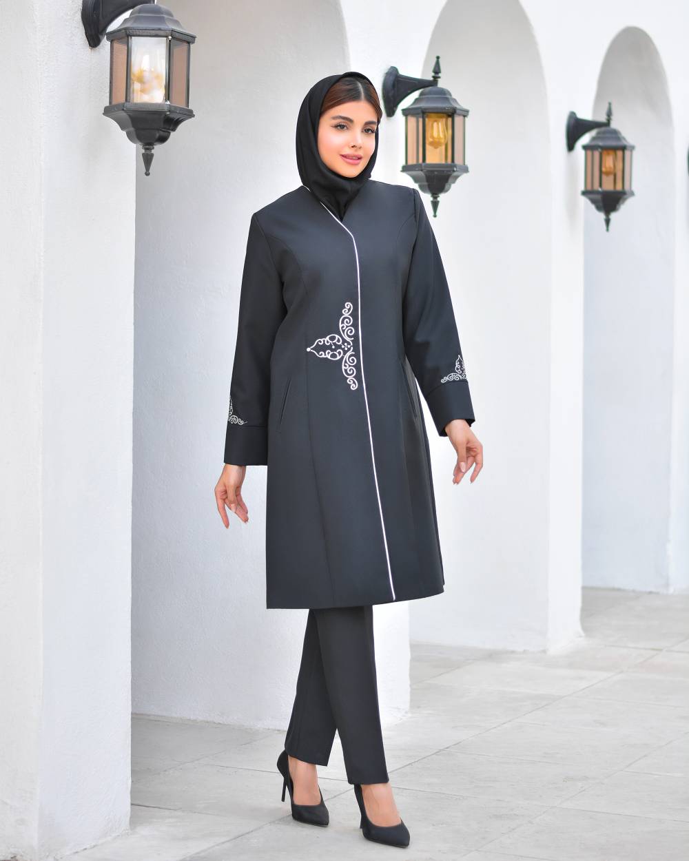 مانتوشلوار گلدوزی اداری سلما